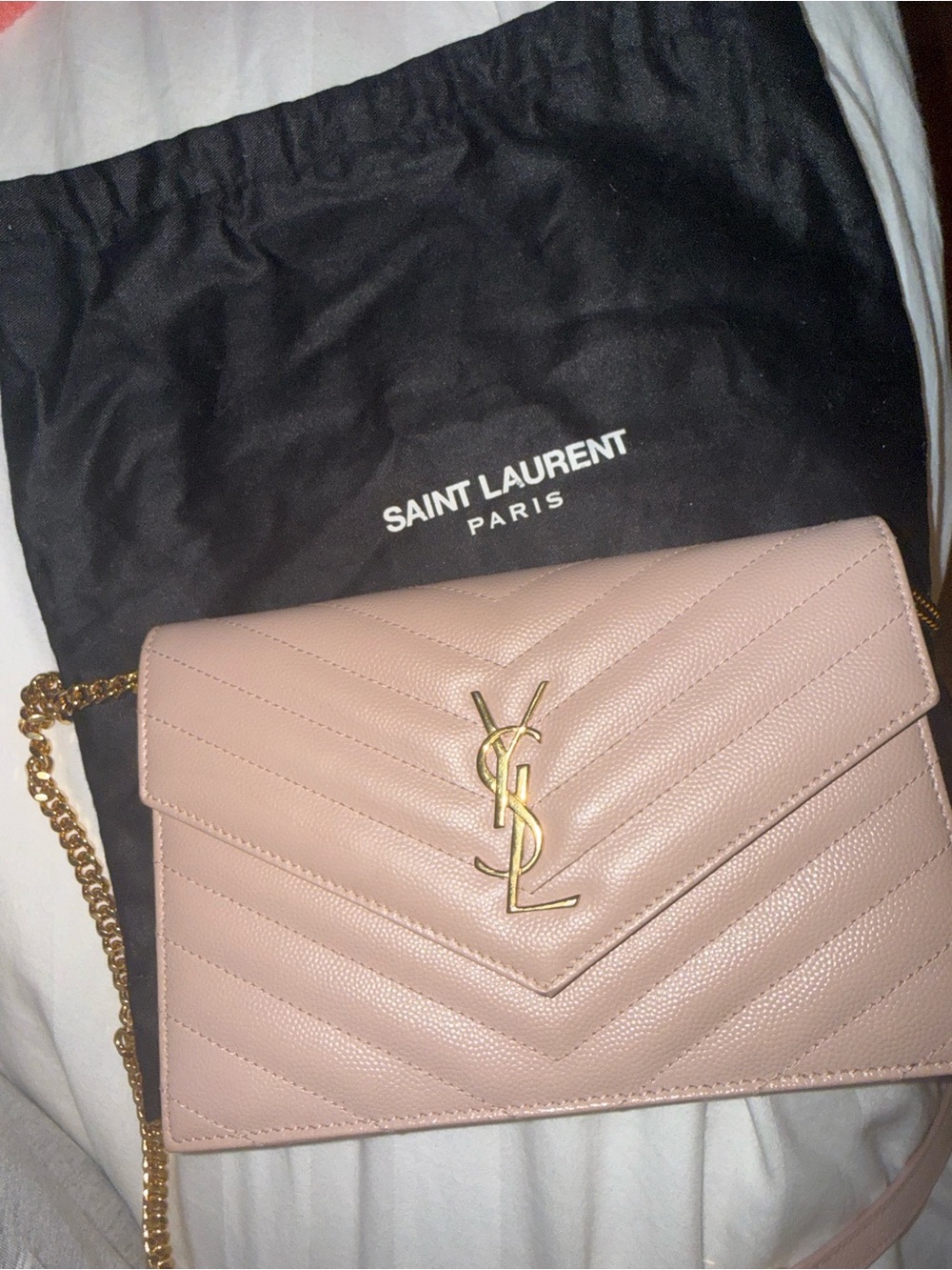 YSL CASSANDRE ENVELOPE CHAIN BAG